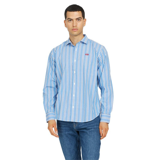 La Martina Elegant Striped Cotton Poplin Shirt La Martina