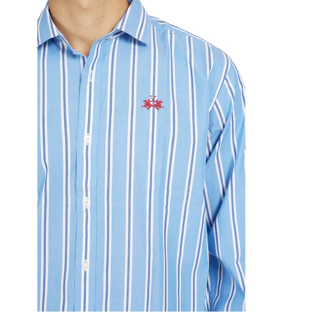 La Martina Elegant Striped Cotton Poplin Shirt La Martina