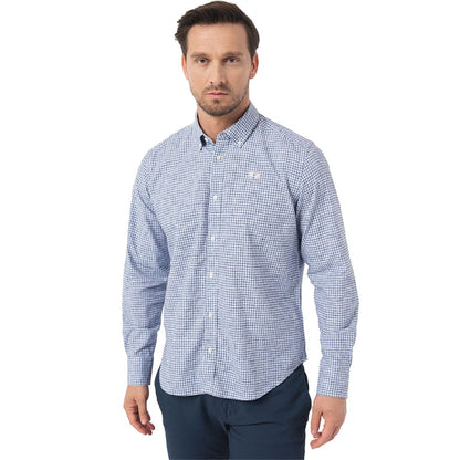 La Martina Elegant Checkered Cotton Shirt with Embroidered Logo La Martina