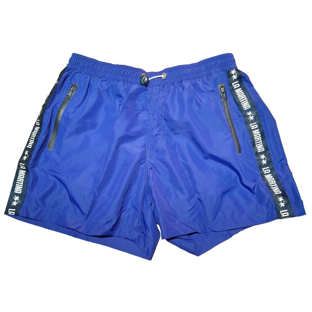 La Martina Chic Blue Striped Men's Swim Shorts La Martina