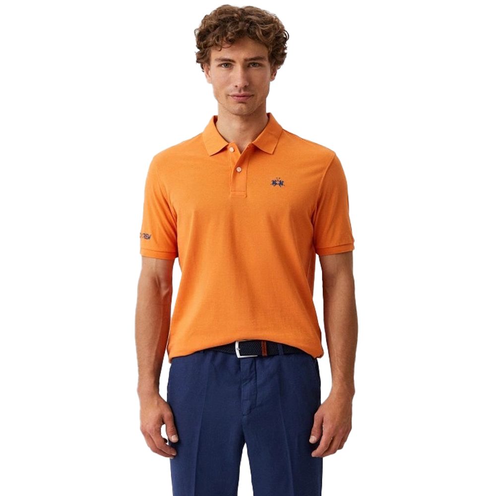 La Martina Chic Orange Cotton Polo for the Iconic Gentleman La Martina