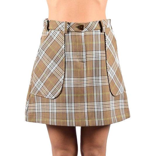 Patrizia Pepe Chic Tartan Cotton Blend Mini Skirt Patrizia Pepe