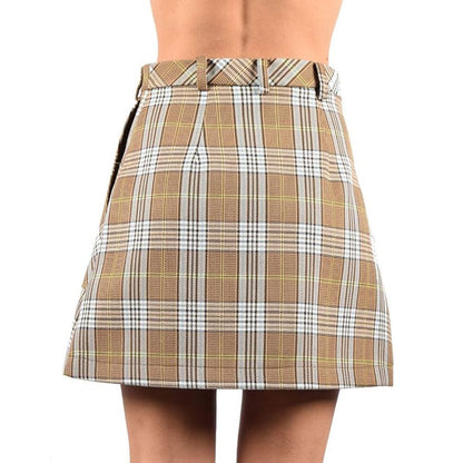 Patrizia Pepe Chic Tartan Cotton Blend Mini Skirt Patrizia Pepe