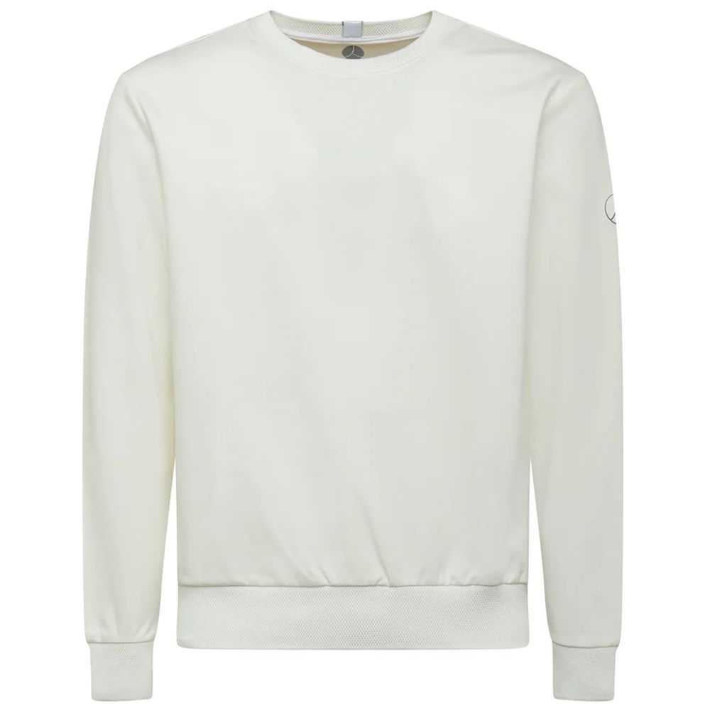 People Of Shibuya Chic White Tech Fabric Crewneck Sweater People Of Shibuya