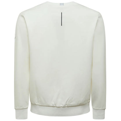 People Of Shibuya Chic White Tech Fabric Crewneck Sweater People Of Shibuya