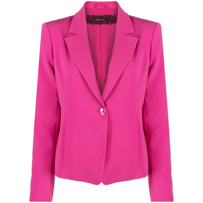 Patrizia Pepe Fuchsia One-Button Stretchy Chic Blazer Patrizia Pepe