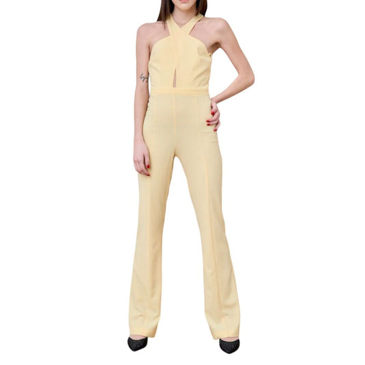 Patrizia Pepe Radiant Canary Yellow Stretch Jumpsuit Dress Patrizia Pepe