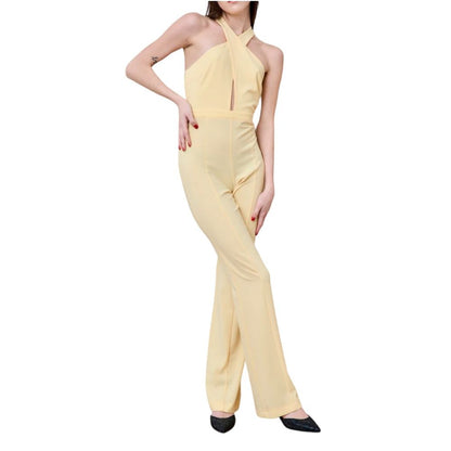 Patrizia Pepe Radiant Canary Yellow Stretch Jumpsuit Dress Patrizia Pepe