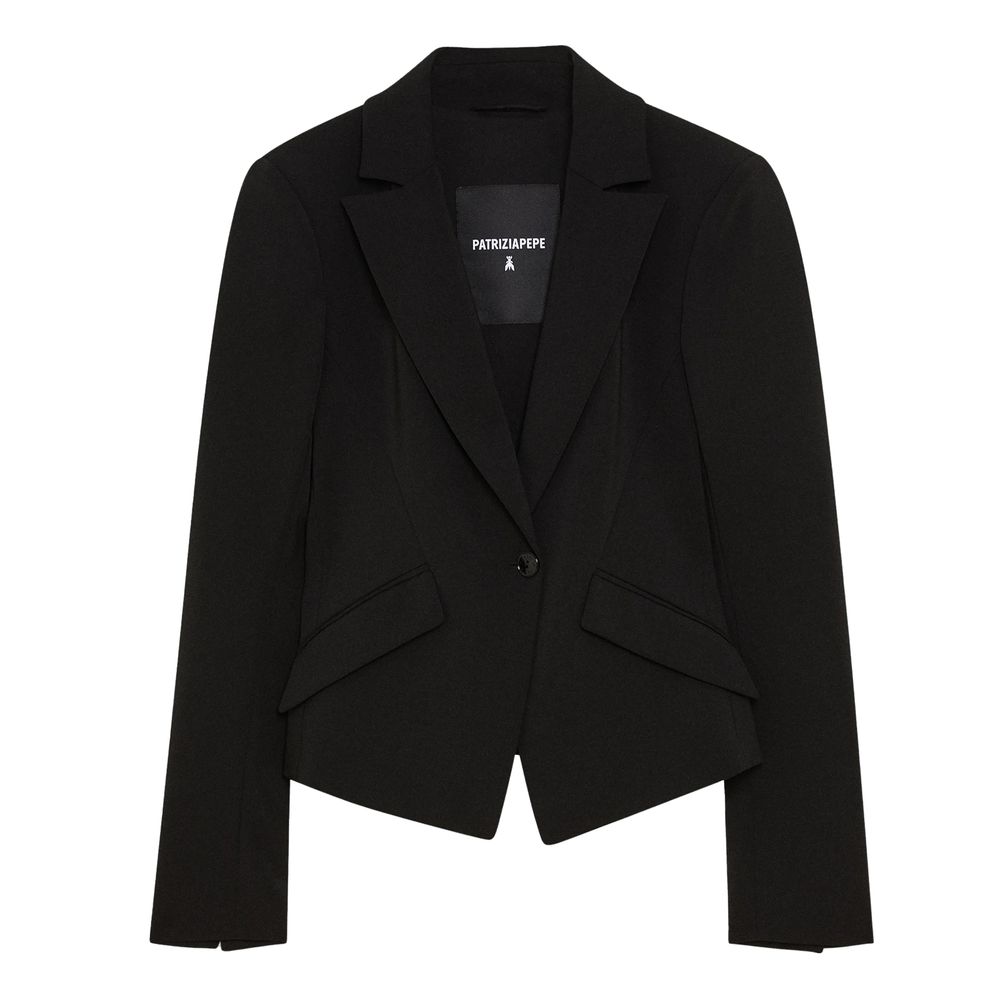 Patrizia Pepe Chic Black Two-Button Designer Jacket Patrizia Pepe