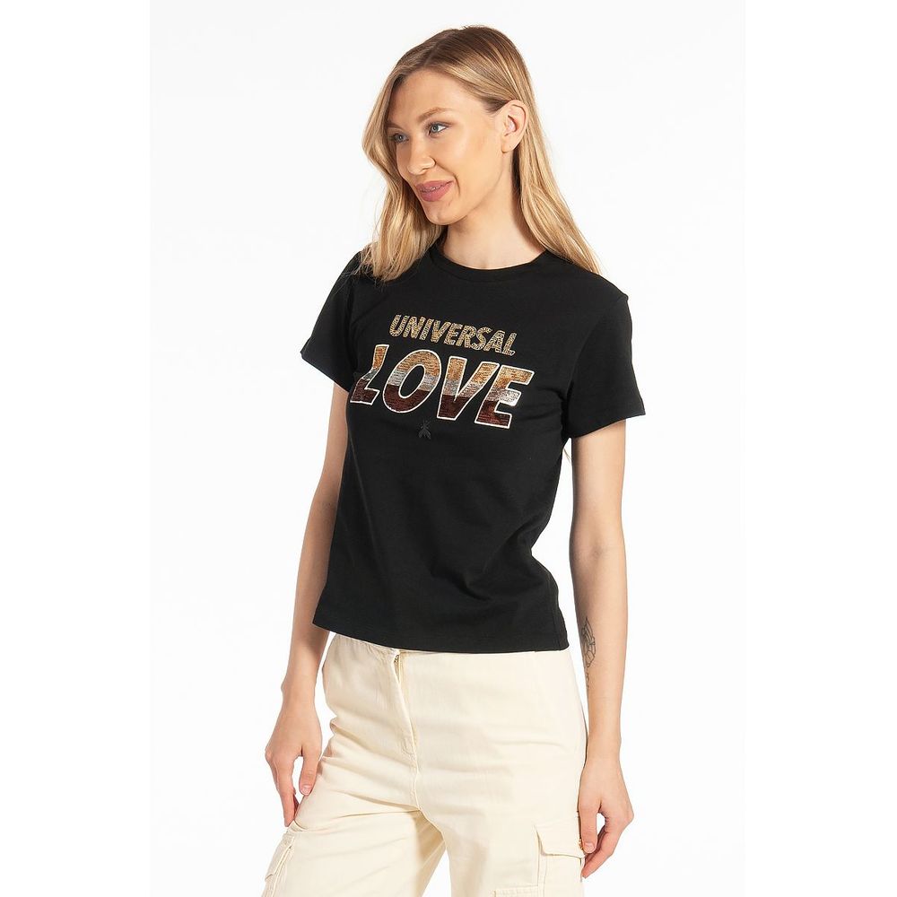 Patrizia Pepe Rhinestone Front Cotton Tee Patrizia Pepe