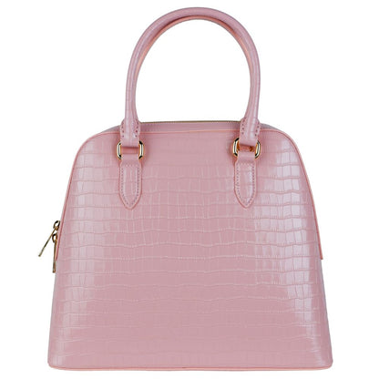 Baldinini Trend Elegant Pink Python-Print Calfskin Handbag Baldinini Trend