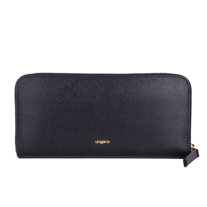 Ungaro Elegant Leather Zippered Wallet in Classic Black Ungaro