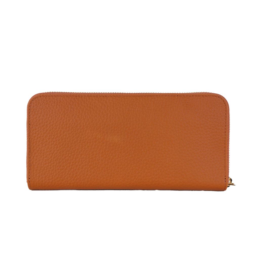 Baldinini Trend Elegant Orange Leather Wallet with Zipper Baldinini Trend