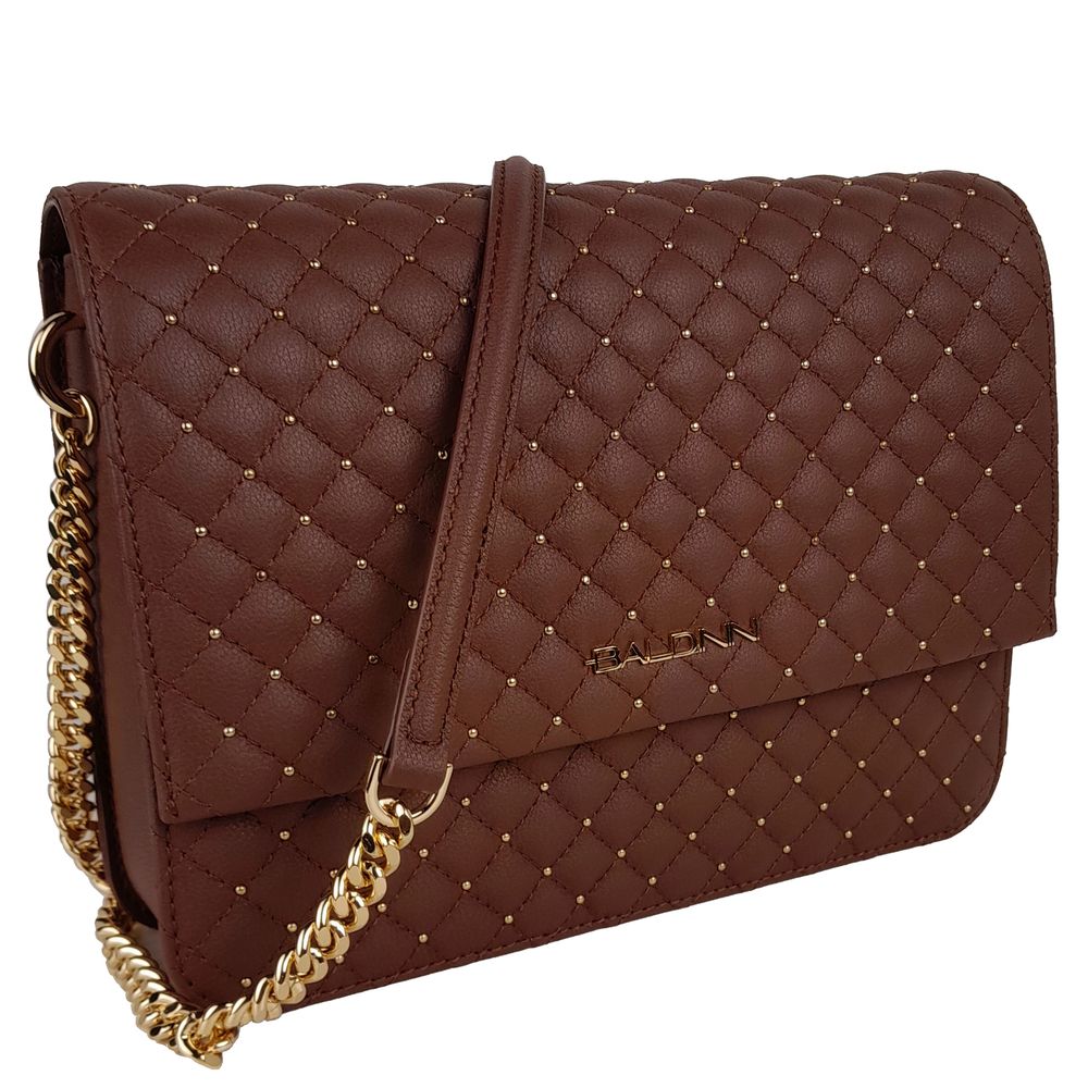 Baldinini Trend Chic Quilted Calfskin Shoulder Bag with Studs Baldinini Trend