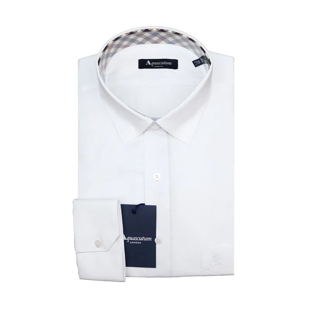 Aquascutum Elegant White Cotton Blend Shirt Aquascutum