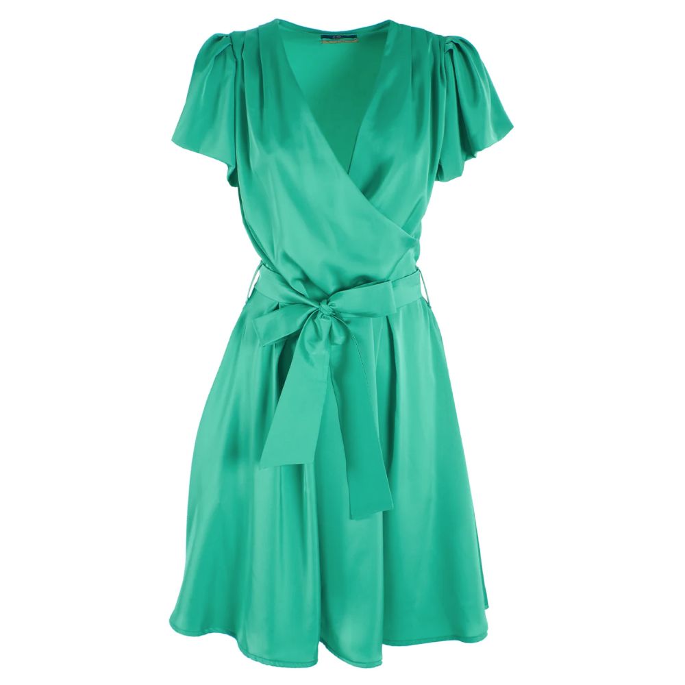 Yes Zee Emerald Elegance Belted Midi Dress Yes Zee