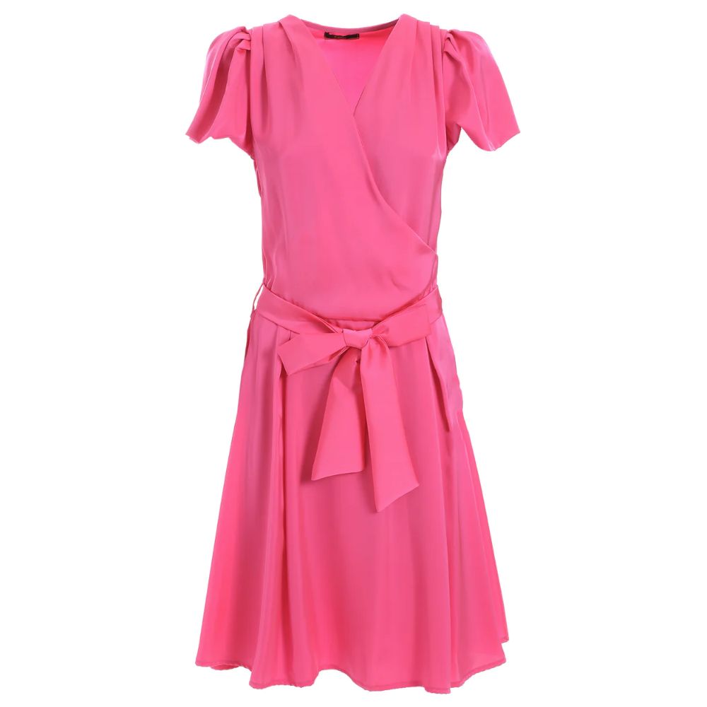 Yes Zee Chic Fuchsia Midi Dress with Belt Detail Yes Zee