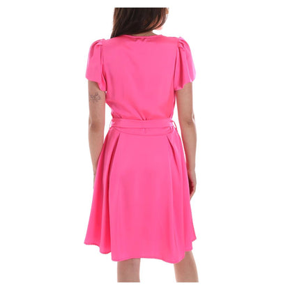 Yes Zee Chic Fuchsia Midi Dress with Belt Detail Yes Zee