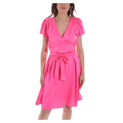 Yes Zee Chic Fuchsia Midi Dress with Belt Detail Yes Zee