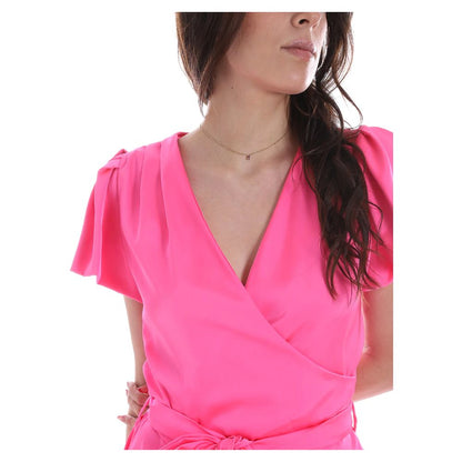 Yes Zee Chic Fuchsia Midi Dress with Belt Detail Yes Zee