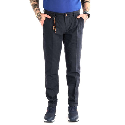 Yes Zee Elegant Cotton Pants in Refined Blue Hue Yes Zee