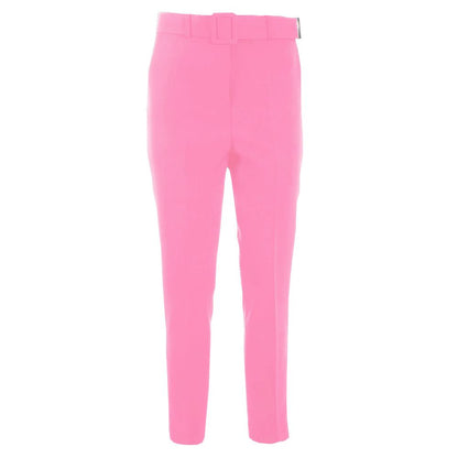 Yes Zee Elegant Pink Crepe Trousers with Ribbon Belt Yes Zee