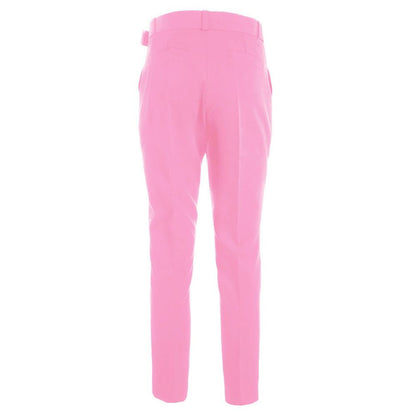 Yes Zee Elegant Pink Crepe Trousers with Ribbon Belt Yes Zee