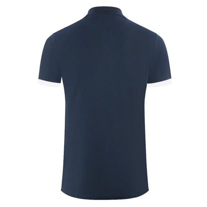 Aquascutum Elegant Cotton Polo with Contrast Logo Emblem Aquascutum