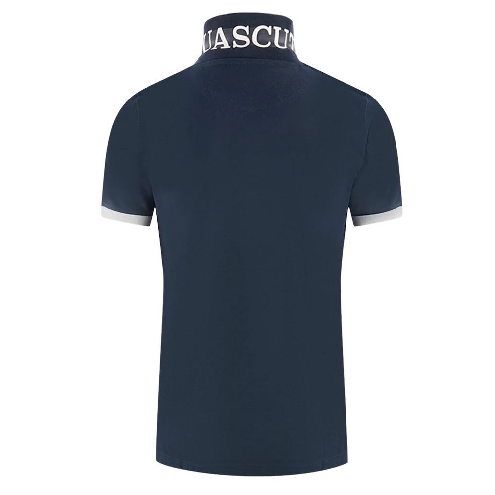 Aquascutum Elegant Cotton Polo with Contrast Logo Emblem Aquascutum