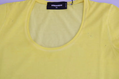 Dsquared² Yellow Round Neck Short Sleeve Shirt Top Blouse Dsquared²