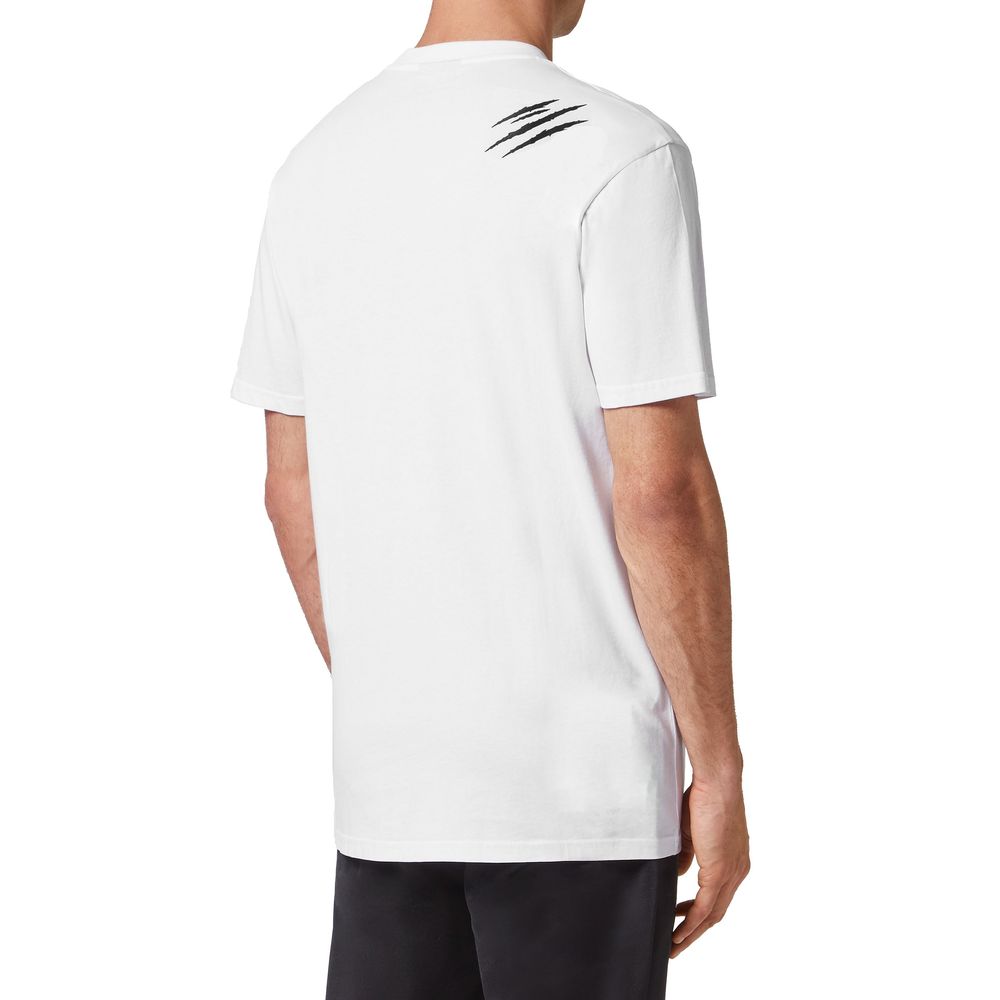 Plein Sport Sleek Cotton Tee with Signature Detailing Plein Sport