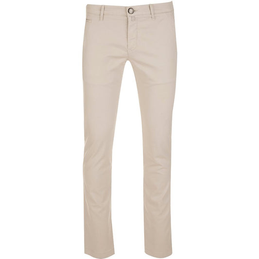 Jacob Cohen Beige Cotton Chino Trousers – Slim Fit Elegance Jacob Cohen