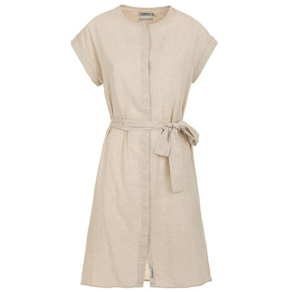 Fred Mello Chic Beige Sleeveless Denim Dress Fred Mello