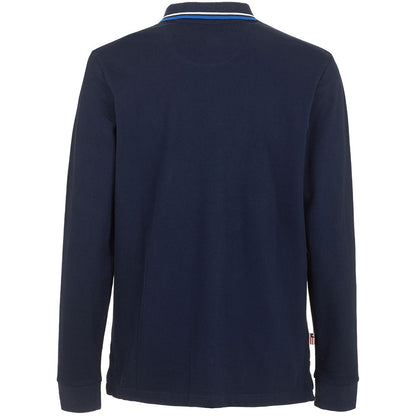 Fred Mello Chic Blue Cotton Long-Sleeved Polo Fred Mello