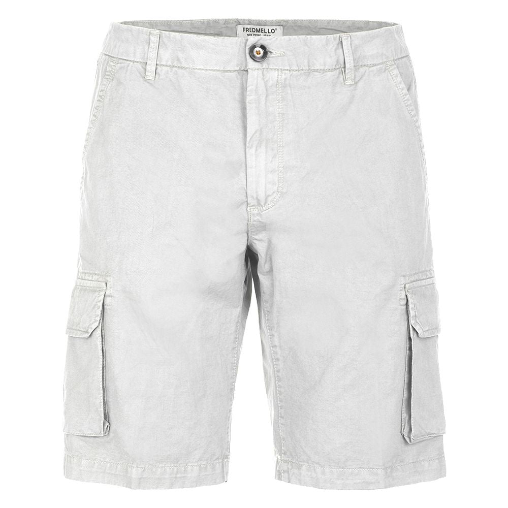 Fred Mello Elegant White Cotton Shorts for Men Fred Mello