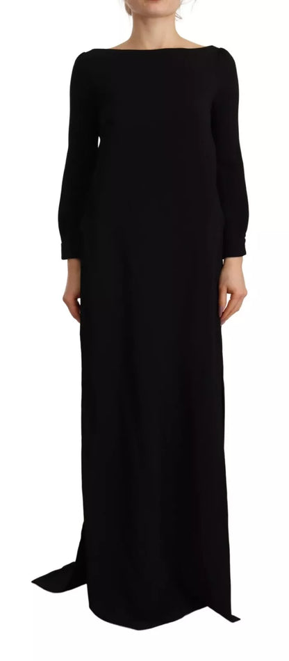 Dsquared² Black Long Sleeves Side Slit Floor Length Dress Dsquared²