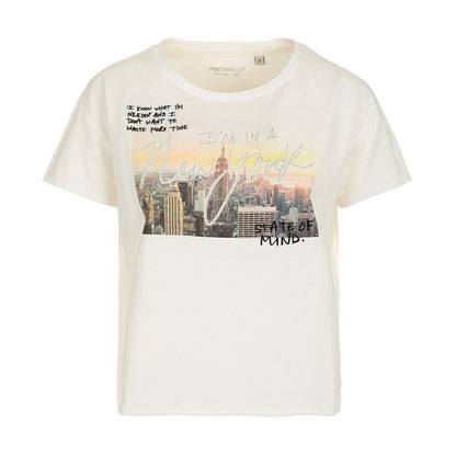 Fred Mello Dazzling Rhinestone Graphic White Tee Fred Mello