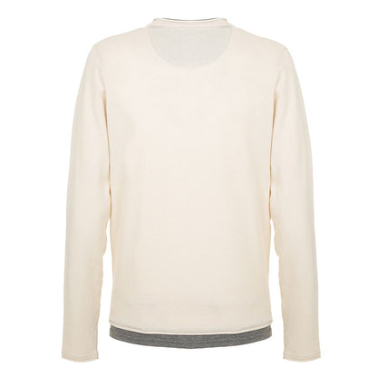 Fred Mello Chic Beige Long Sleeve Cotton Blend Sweater Fred Mello