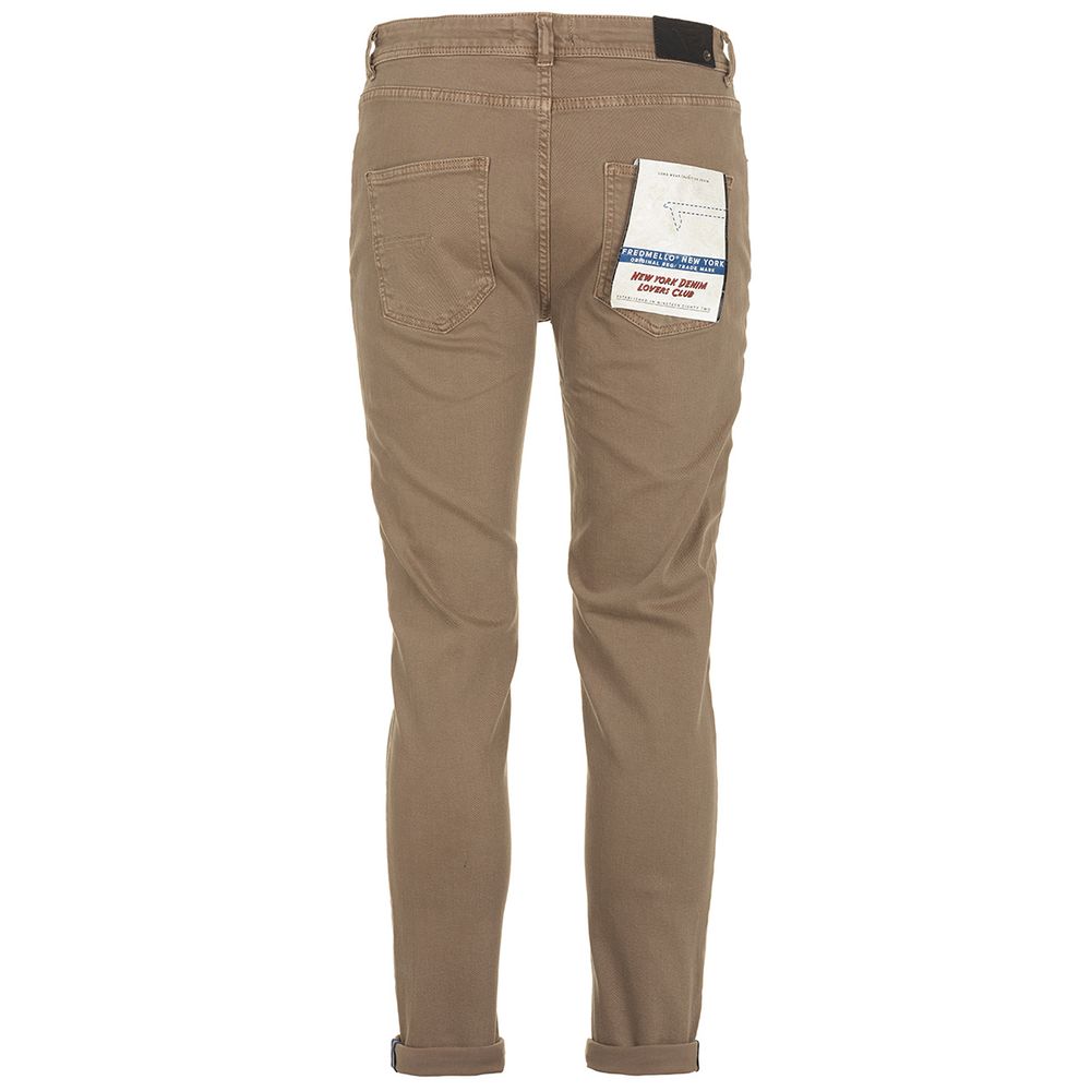 Fred Mello Elegant Brown Cotton Denim Trousers Fred Mello