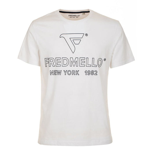 Fred Mello Classic White Crewneck Cotton Tee Fred Mello