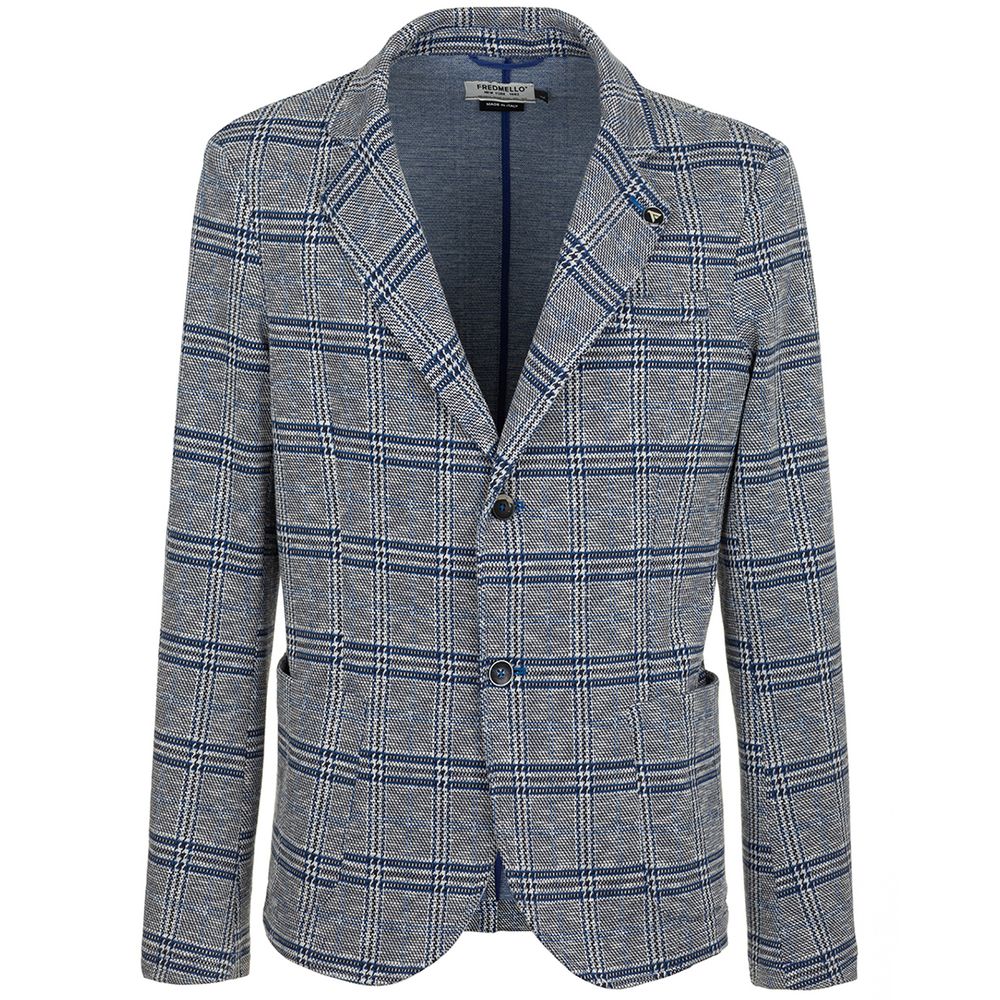 Fred Mello Chic Cotton Blend Checked Jacket Fred Mello