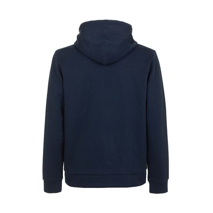 Fred Mello Soft Cotton-Blend Blue Hoodie with Logo Design Fred Mello