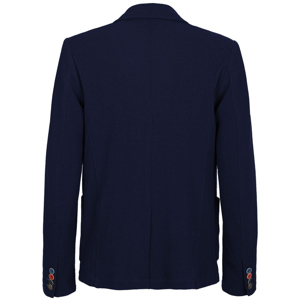 Fred Mello Chic Blue Cotton Blend Jacket for Men Fred Mello