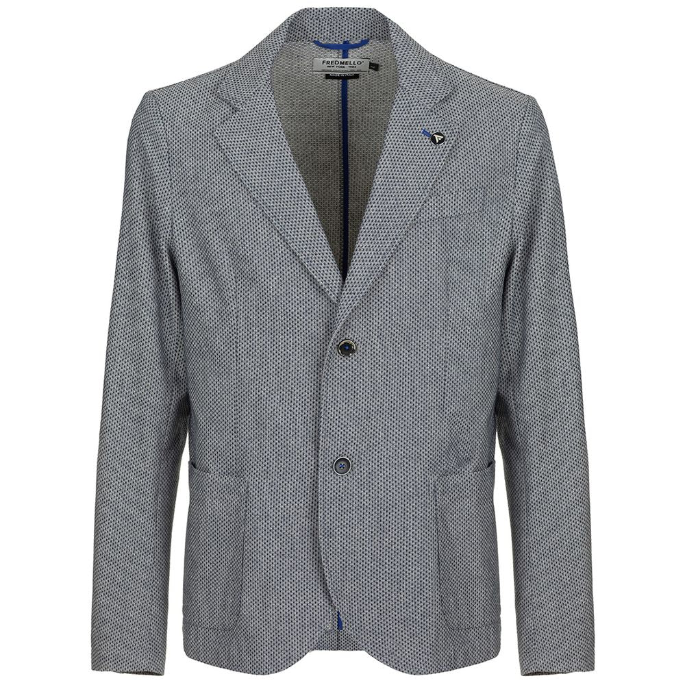 Fred Mello Classic Blue Check Cotton Jacket Fred Mello