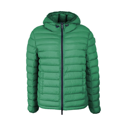 Centogrammi Chic Hooded Down Nylon Jacket in Lush Green Centogrammi