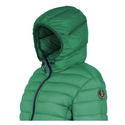 Centogrammi Chic Hooded Down Nylon Jacket in Lush Green Centogrammi