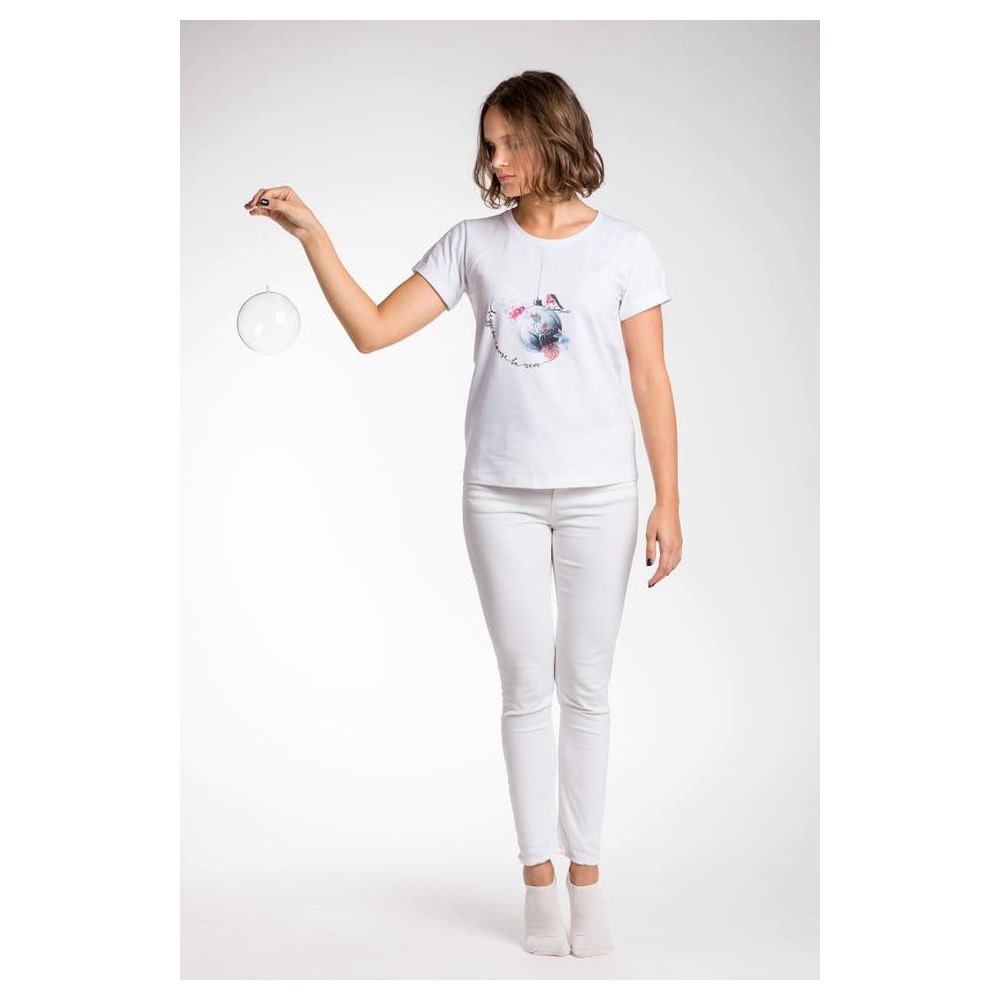 A.Tratti Chic White Stretch Viscose Tee A.Tratti