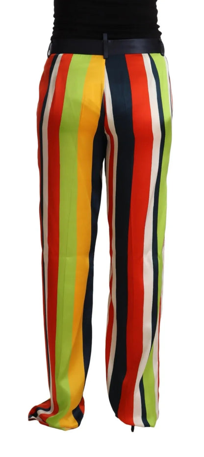 Dsquared² Multicolor Striped Mid Waist Straight Pants Dsquared²