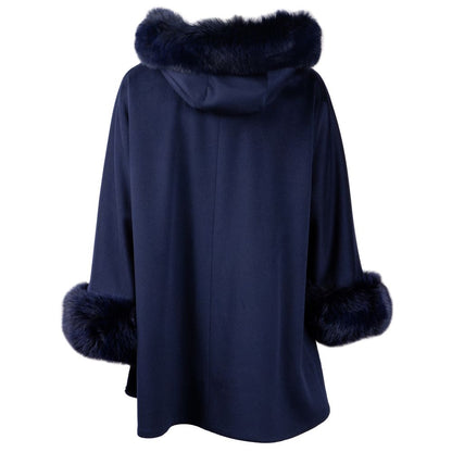 Made in Italy Elegant Virgin Wool Short Coat with Fur Detail Made in Italy