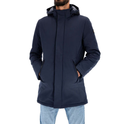 Refrigiwear Chic Blue Padded Parka with Removable Hood